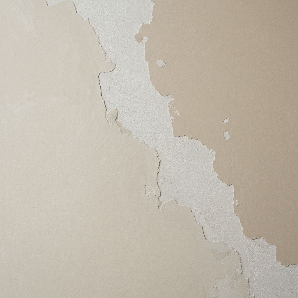 Close-up of seamless patchwork plastering finish